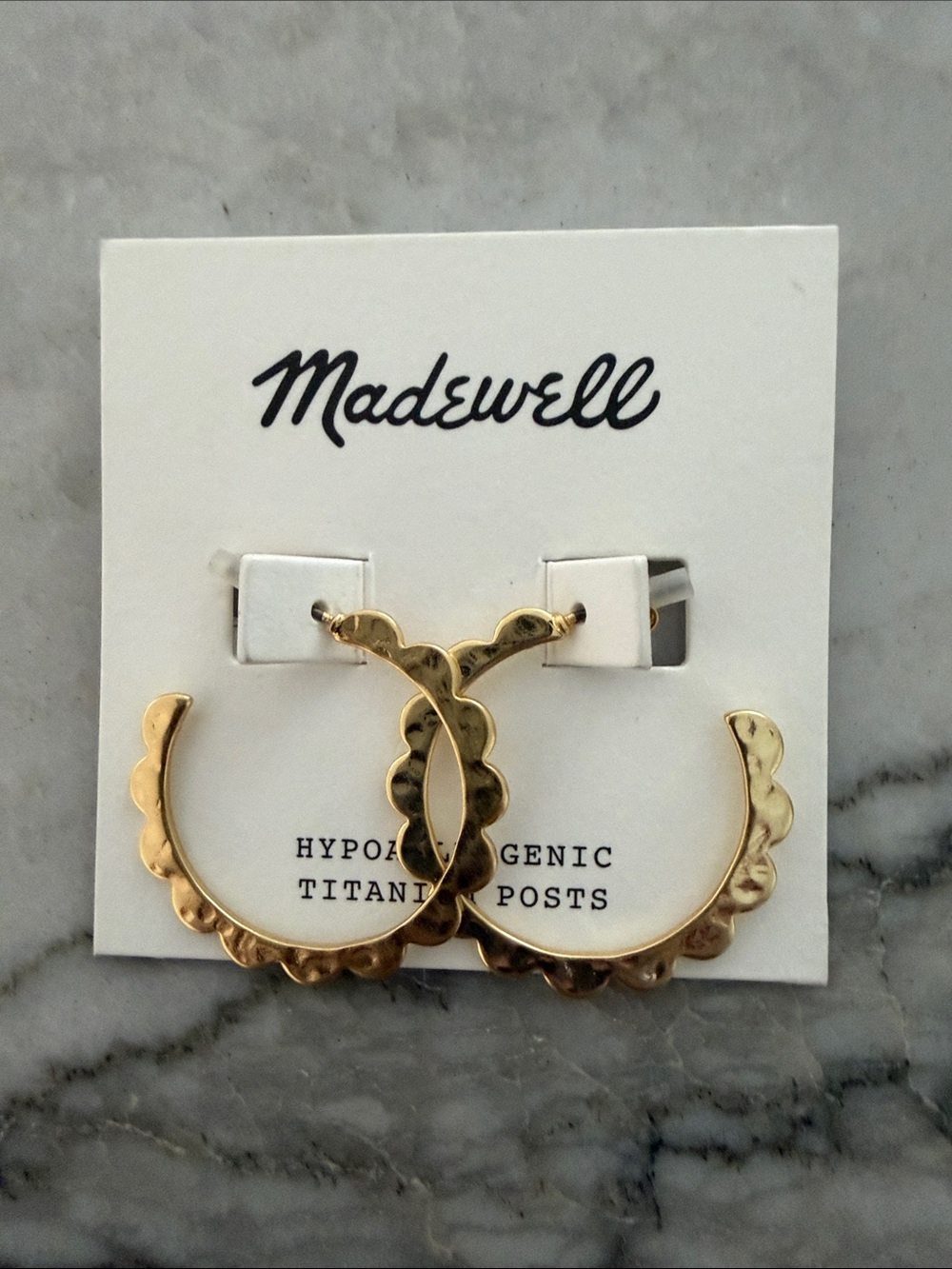 Madewell Gold Scalloped Hoop Earrings